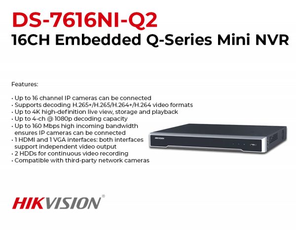 Hikvision DS-7616NI-Q2 16-ch 1U 4K NVR