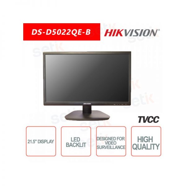 Hikvision DS-D5022QE-B 21.5” Full HD Surveillance Monitor