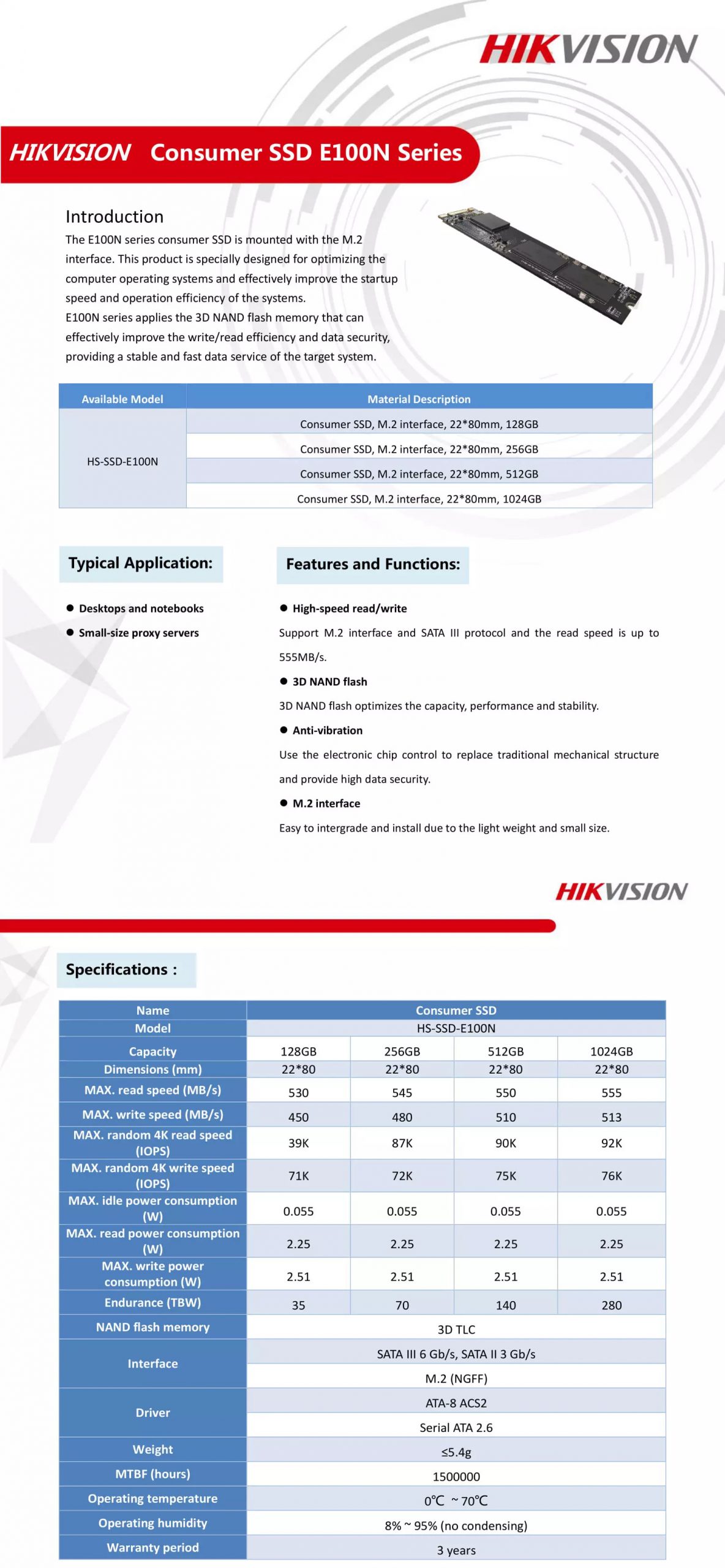 Hikvision M.2 SATA SSD