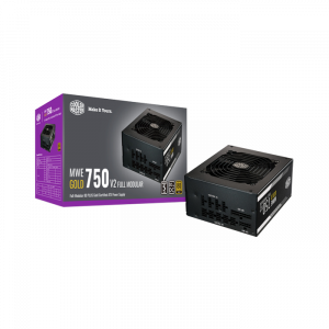 Cooler Master MWE 750 Gold V2 Fully Modular PSU (UK Plug) - 80 PLUS Gold 750W Power Supply Unit, Flat Black Cabling, 120mm HDB Fan, High-Temperature Threshold