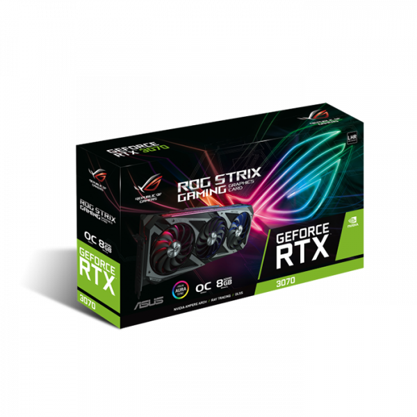 ROG Strix GeForce RTX™ 3070 V2 OC Edition 8GB GDDR6 with LHR offers a buffed-up design that delivers chart-topping thermal performance.