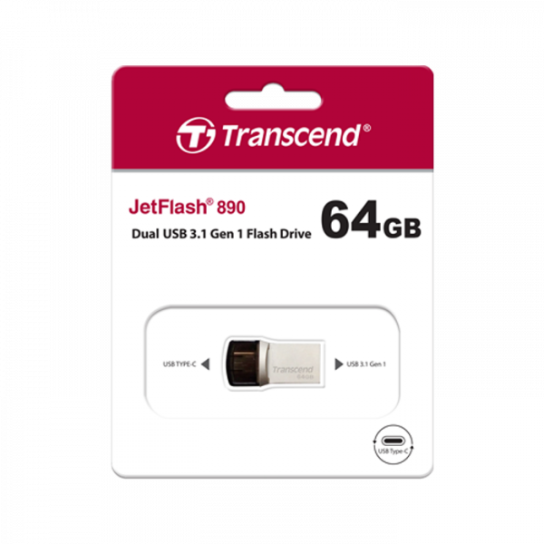 Transcend Pendrive JF890S - USB 3.0 + Type C - OTG support - 64 GB
