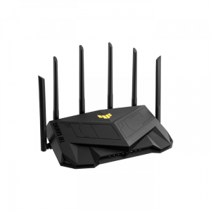 TUF Gaming AX5400 Dual Band WiFi 6 Gaming Router with dedicated Gaming Port, 3 steps port forwarding, AiMesh for mesh WiFi, AiProtection Pro network security and AURA RGB lighting