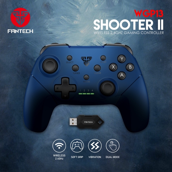 WGP13 2.4G Wireless Gamepad For Windows PC,PS3 Android TV Box With Turbo Vibration Control Joystick-BLUE