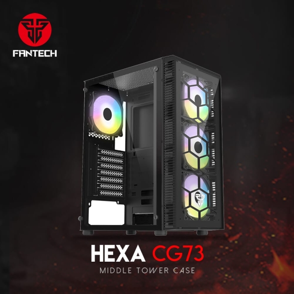 Fantech HEXA CG73 Middle Tower Case 4 pcs Rainbow Fans included