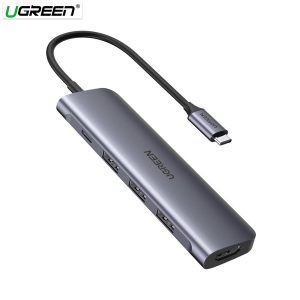 5 in1 USB-C To 2*USB 3.0 A+HDMI+RJ45+PD Converter