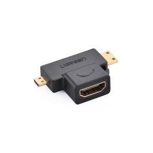Micro HDMI + Mini HDMI Male to HDMI Female Adapter