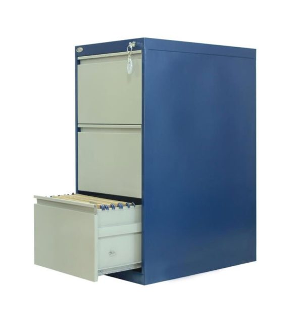 3-Drawer Filing Cabinet-Recessed Handle